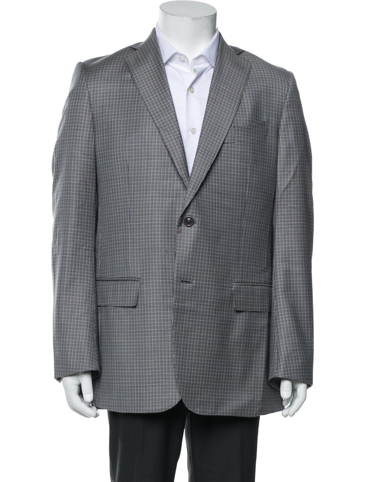 Ermenegildo Zegna Wool Plaid Print Blazer