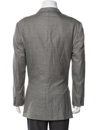 Ermenegildo Zegna Wool Houndstooth Print Blazer