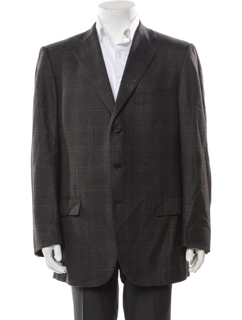 Ermenegildo Zegna Wool Plaid Print Blazer