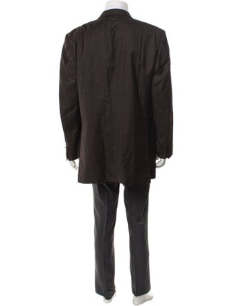 Ermenegildo Zegna Wool Plaid Print Blazer