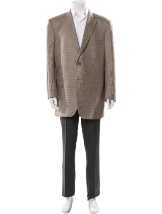 Ermenegildo Zegna Wool Houndstooth Print Blazer