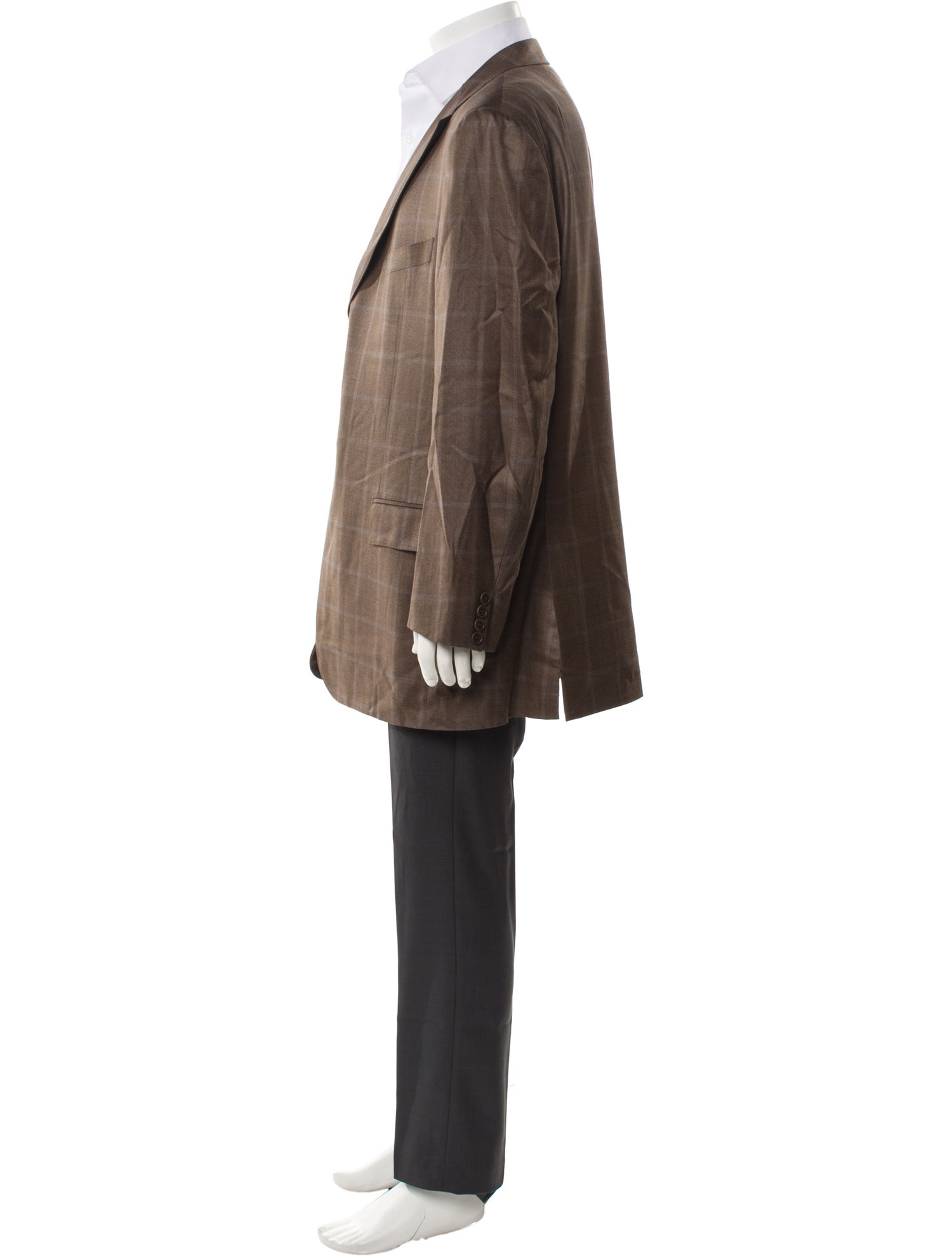 Ermenegildo Zegna Silk Plaid Print Blazer