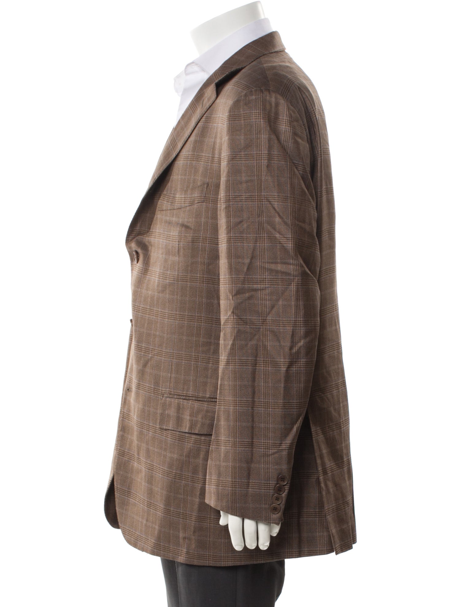 Ermenegildo Zegna Silk Plaid Print Blazer
