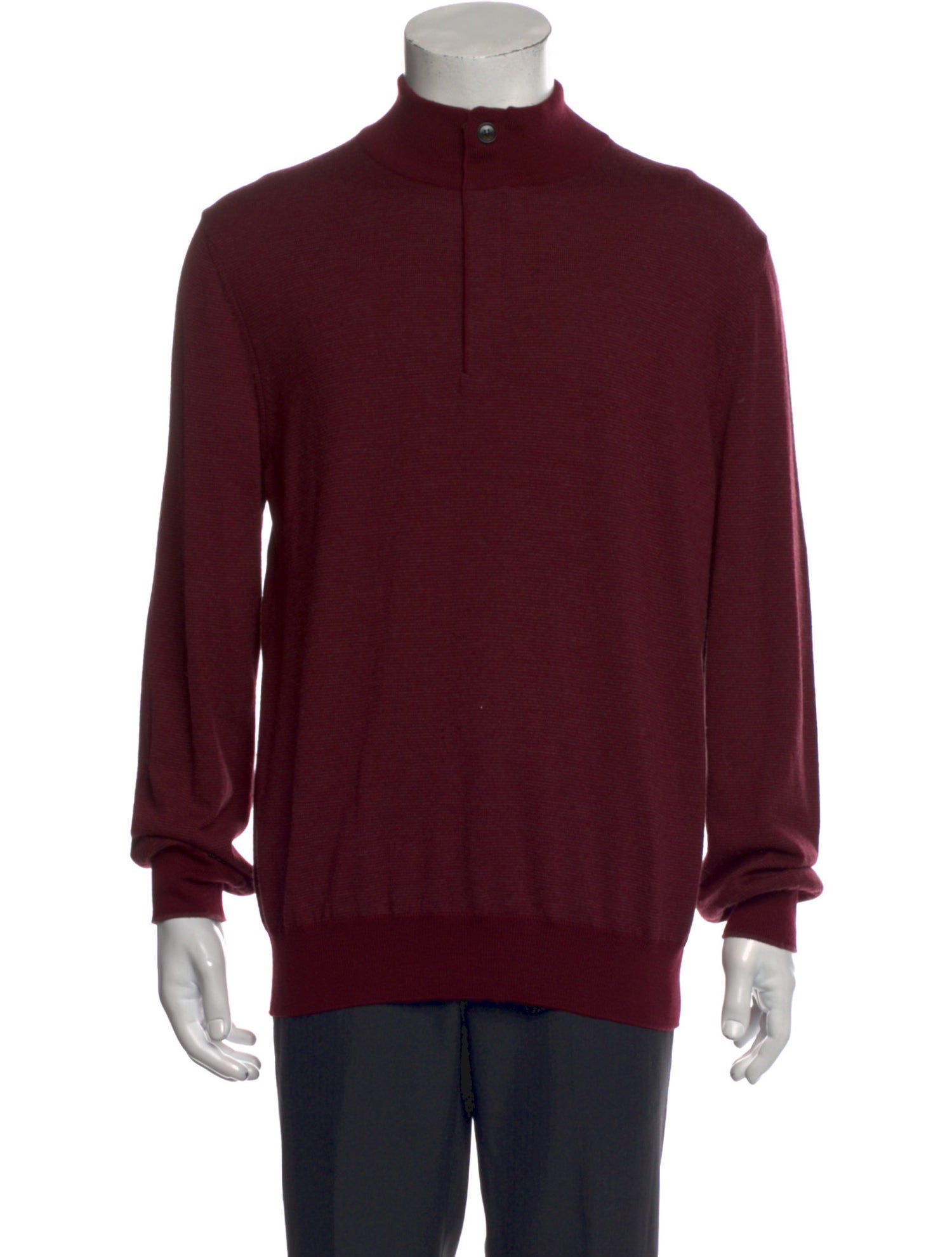 Ermenegildo Zegna Wool Mock Neck Polo Sweater