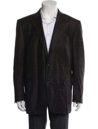 Ermenegildo Zegna Wool Plaid Print Blazer
