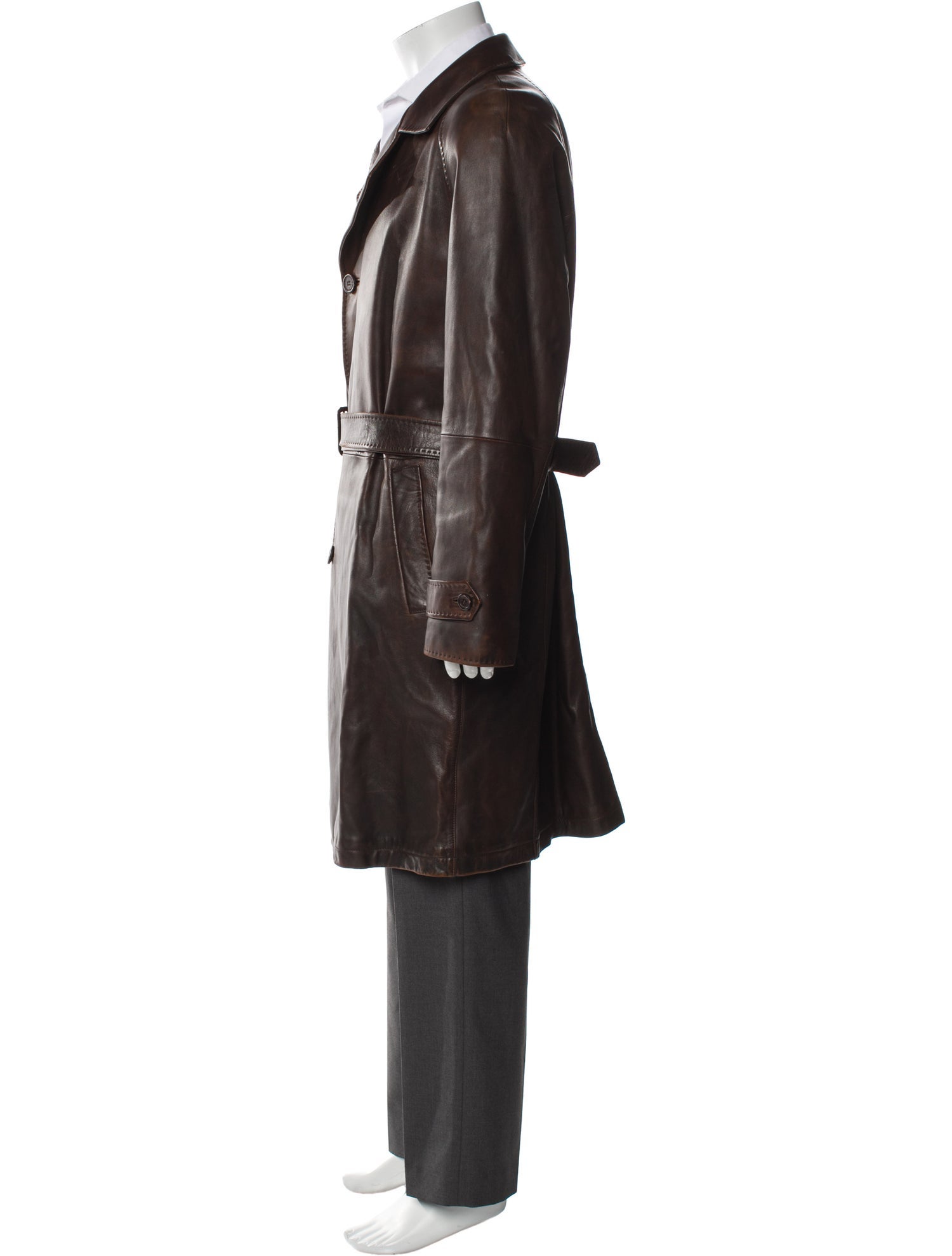 Ermenegildo Zegna Leather Trench Coat