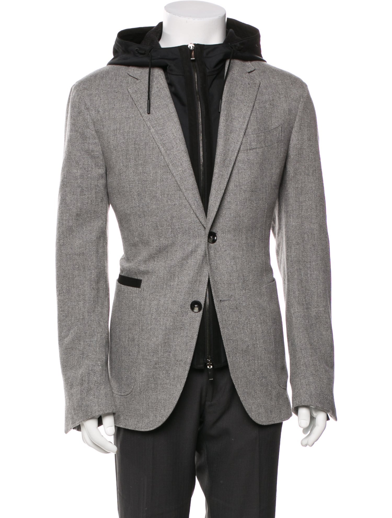 Ermenegildo Zegna Wool Colorblock Pattern Parka