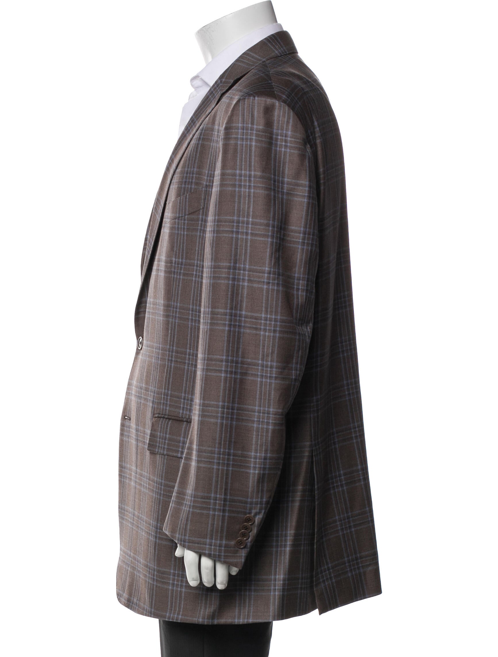 Ermenegildo Zegna Wool Plaid Print Blazer