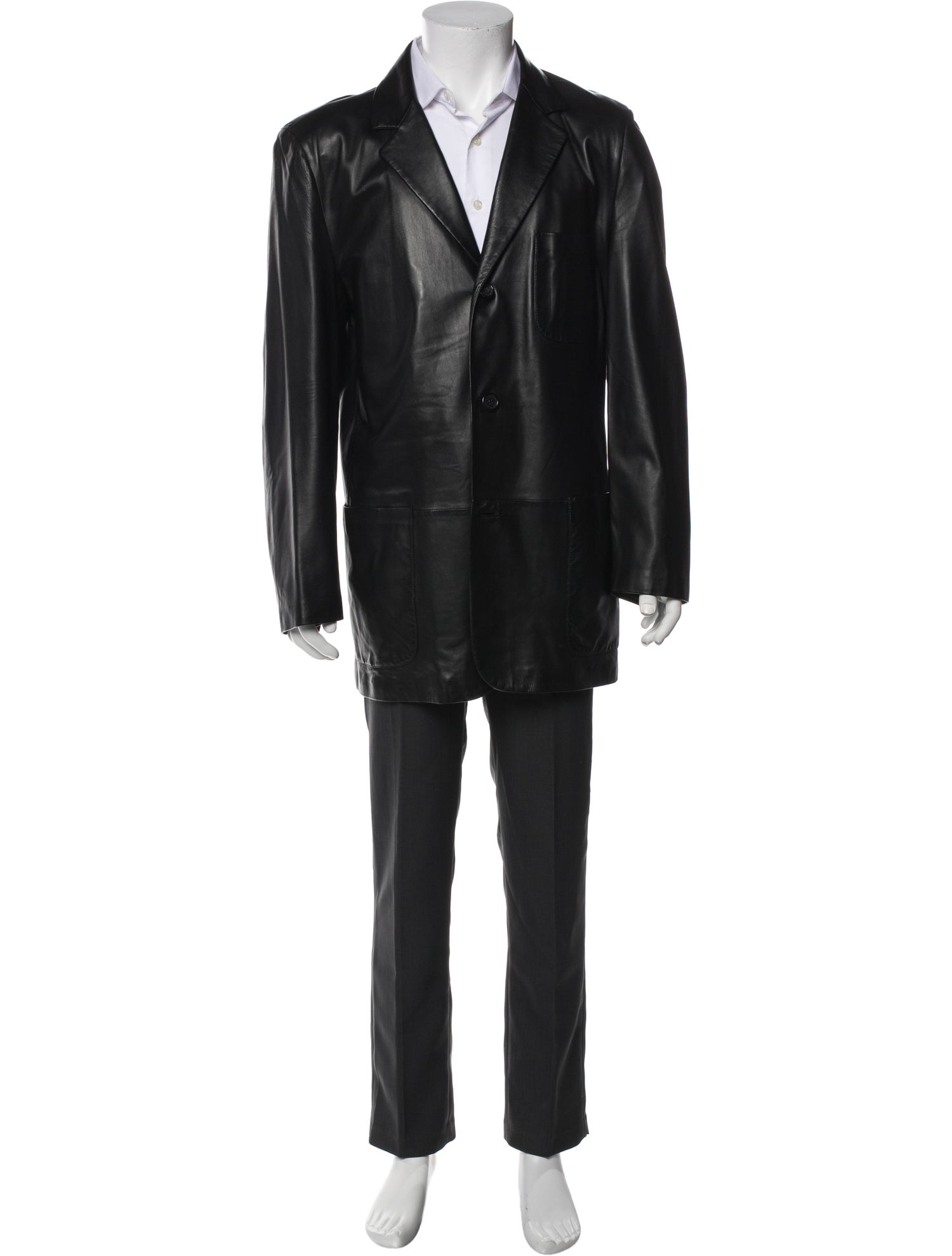 Ermenegildo Zegna Leather Overcoat