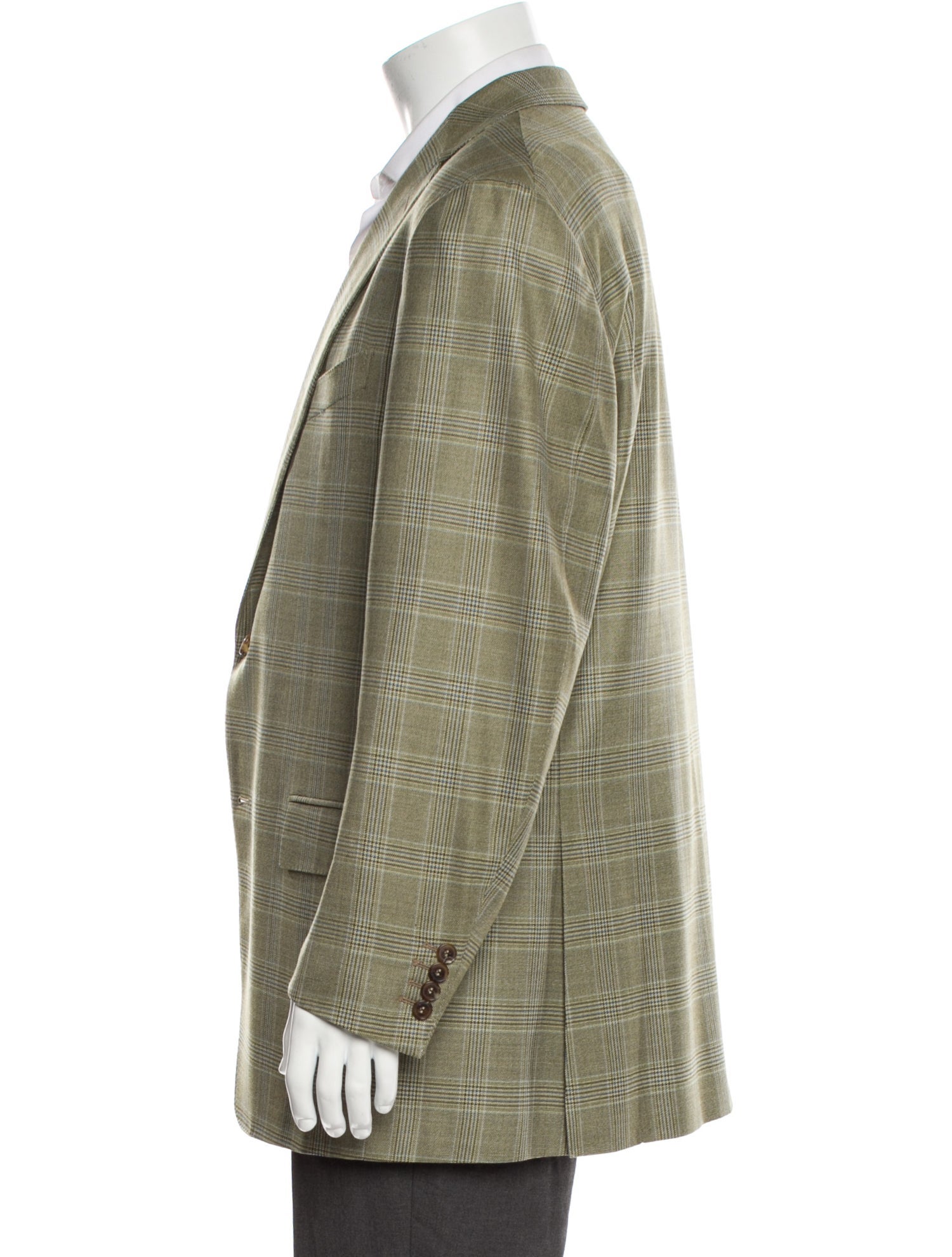 Ermenegildo Zegna Wool Plaid Print Blazer