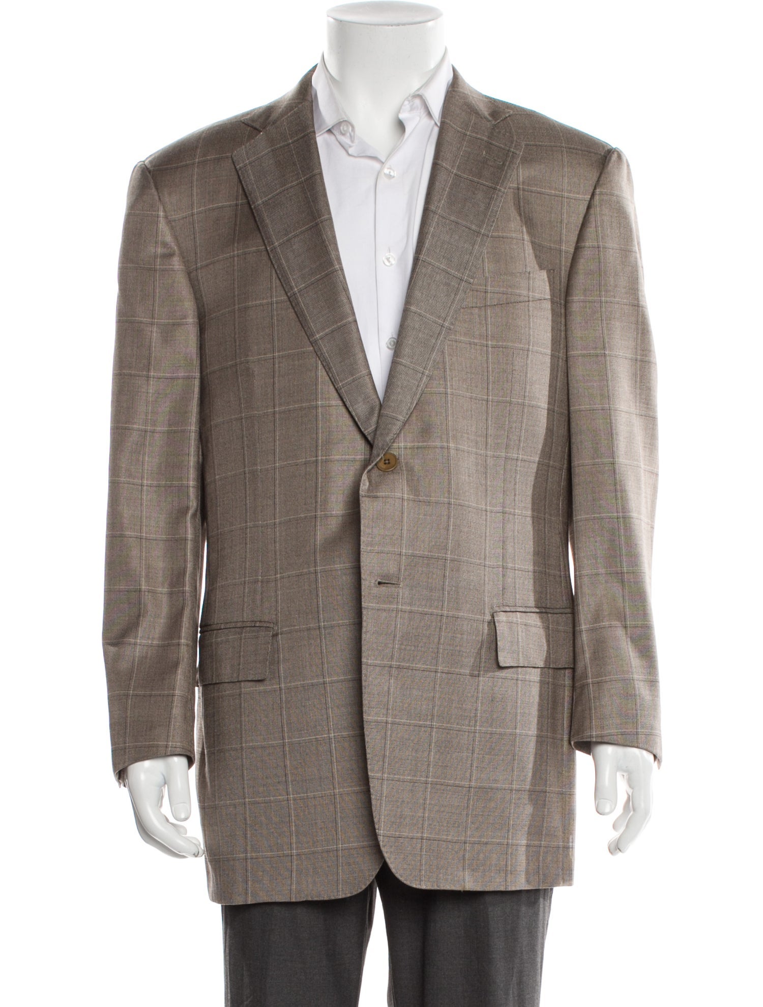Ermenegildo Zegna Wool Plaid Print Blazer
