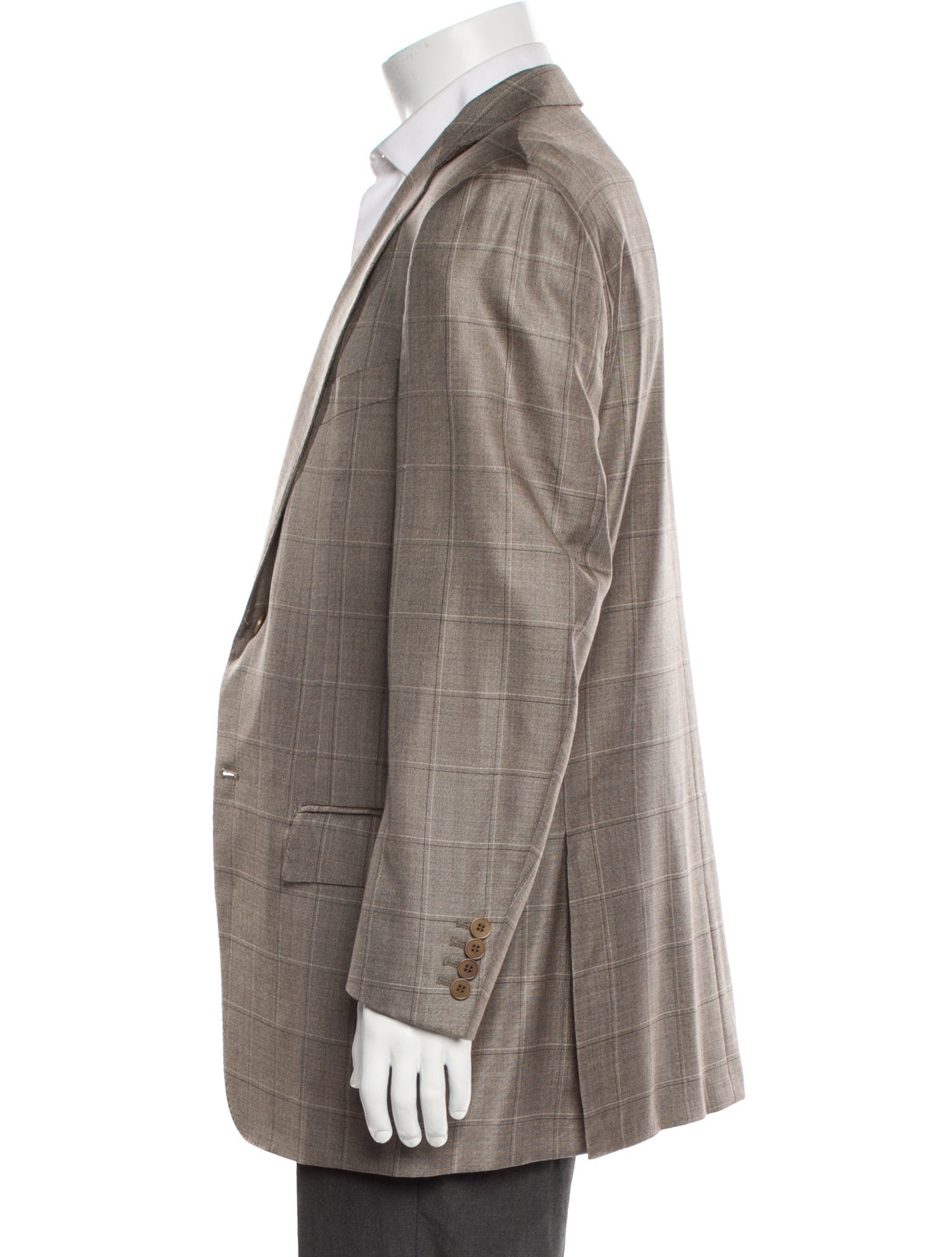 Ermenegildo Zegna Wool Plaid Print Blazer