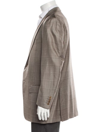 Ermenegildo Zegna Wool Plaid Print Blazer