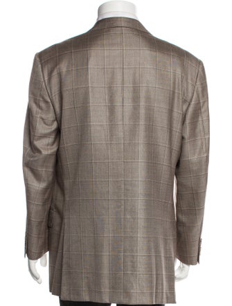 Ermenegildo Zegna Wool Plaid Print Blazer