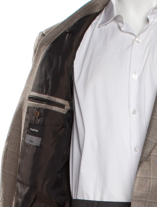 Ermenegildo Zegna Wool Plaid Print Blazer