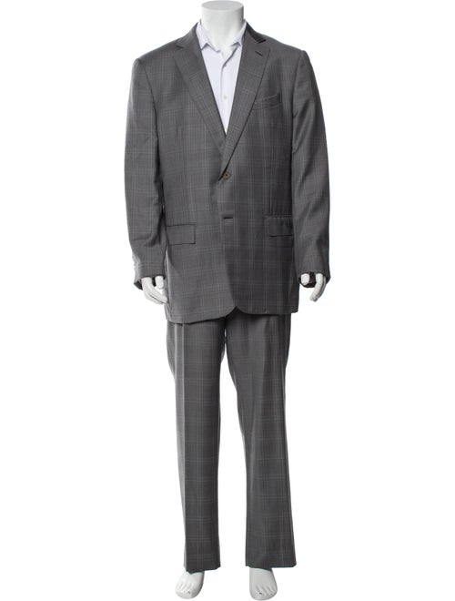 Ermenegildo Zegna Wool Plaid Print Two-Piece Suit