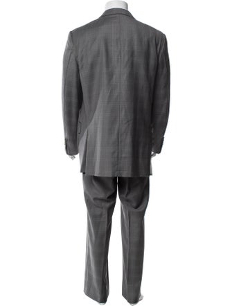 Ermenegildo Zegna Wool Plaid Print Two-Piece Suit
