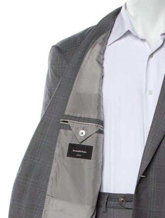 Ermenegildo Zegna Wool Plaid Print Two-Piece Suit
