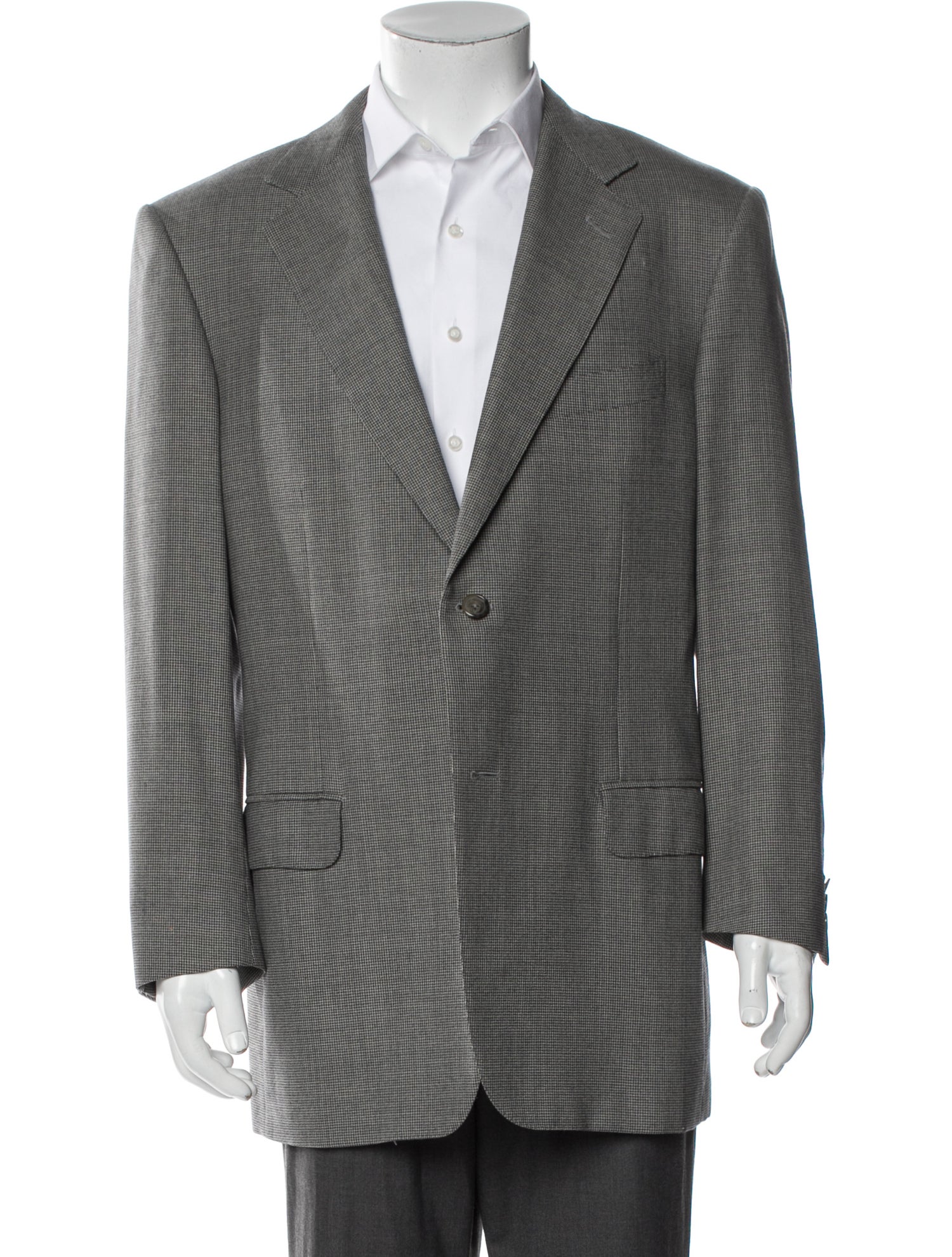 Ermenegildo Zegna Wool Plaid Print Blazer