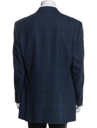 Ermenegildo Zegna Wool Plaid Print Blazer