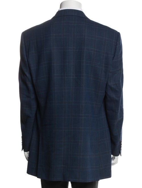 Ermenegildo Zegna Wool Plaid Print Blazer