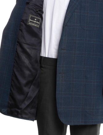 Ermenegildo Zegna Wool Plaid Print Blazer