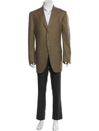 Ermenegildo Zegna Wool Houndstooth Print Overcoat