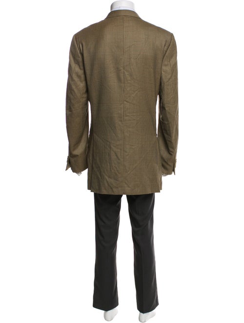 Ermenegildo Zegna Wool Houndstooth Print Overcoat