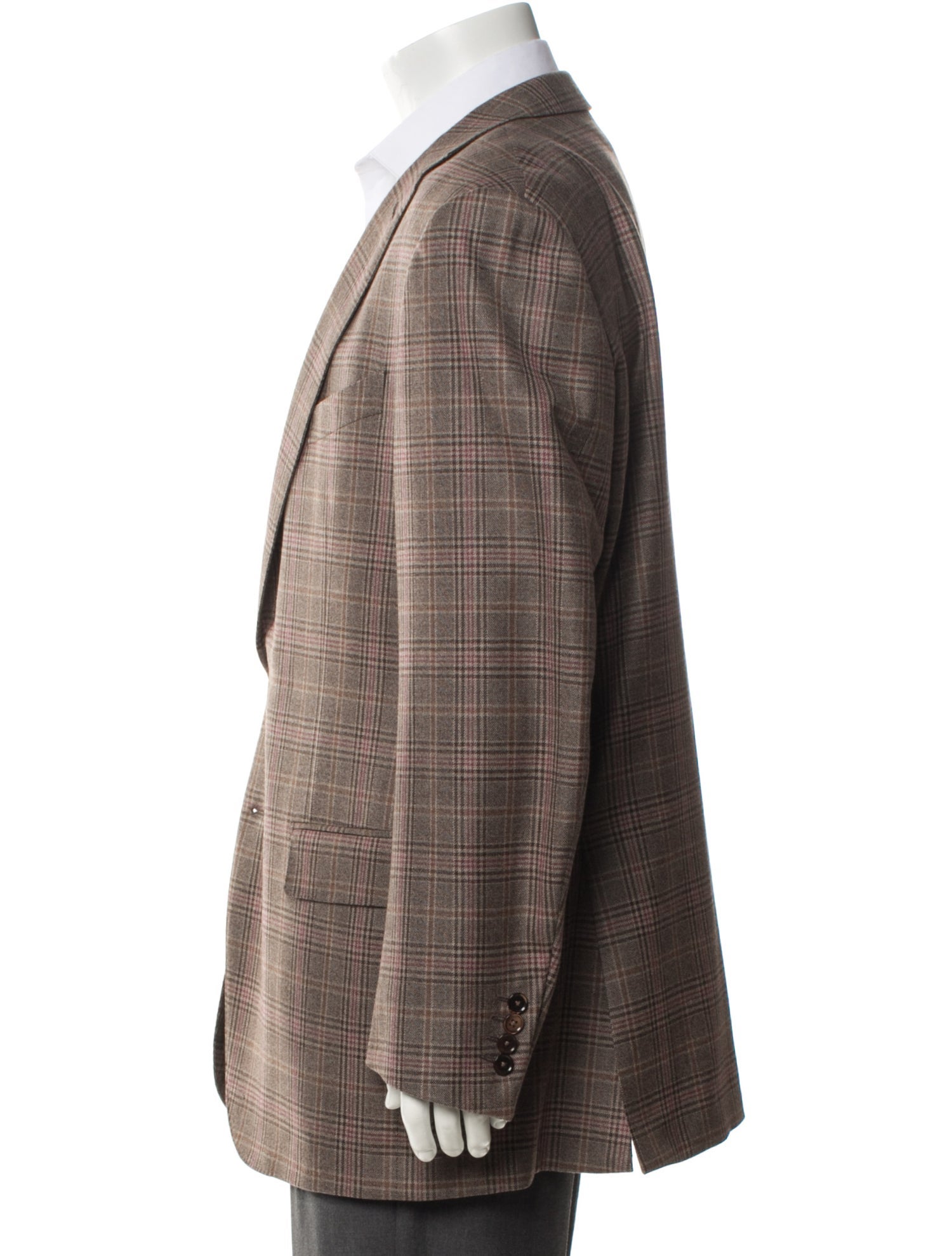 Ermenegildo Zegna Wool Plaid Print Blazer