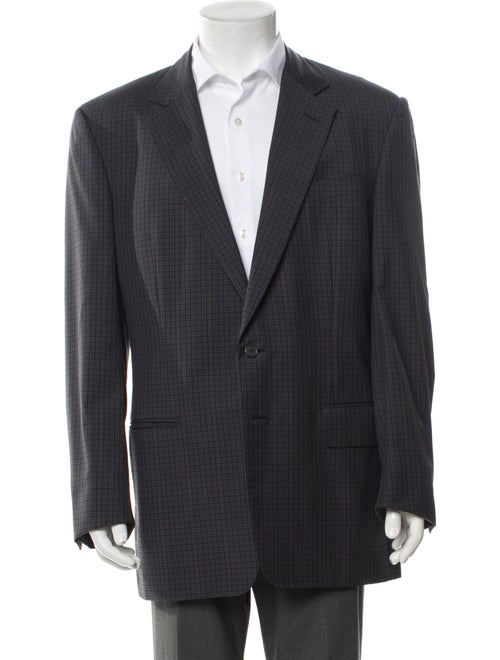 Ermenegildo Zegna Wool Plaid Print Blazer