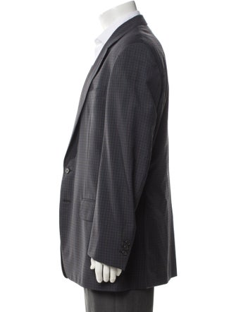Ermenegildo Zegna Wool Plaid Print Blazer