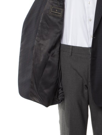 Ermenegildo Zegna Wool Plaid Print Blazer