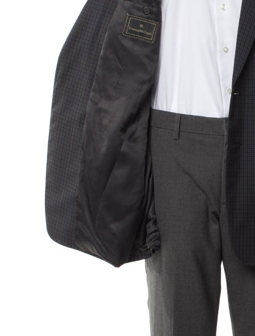 Ermenegildo Zegna Wool Plaid Print Blazer