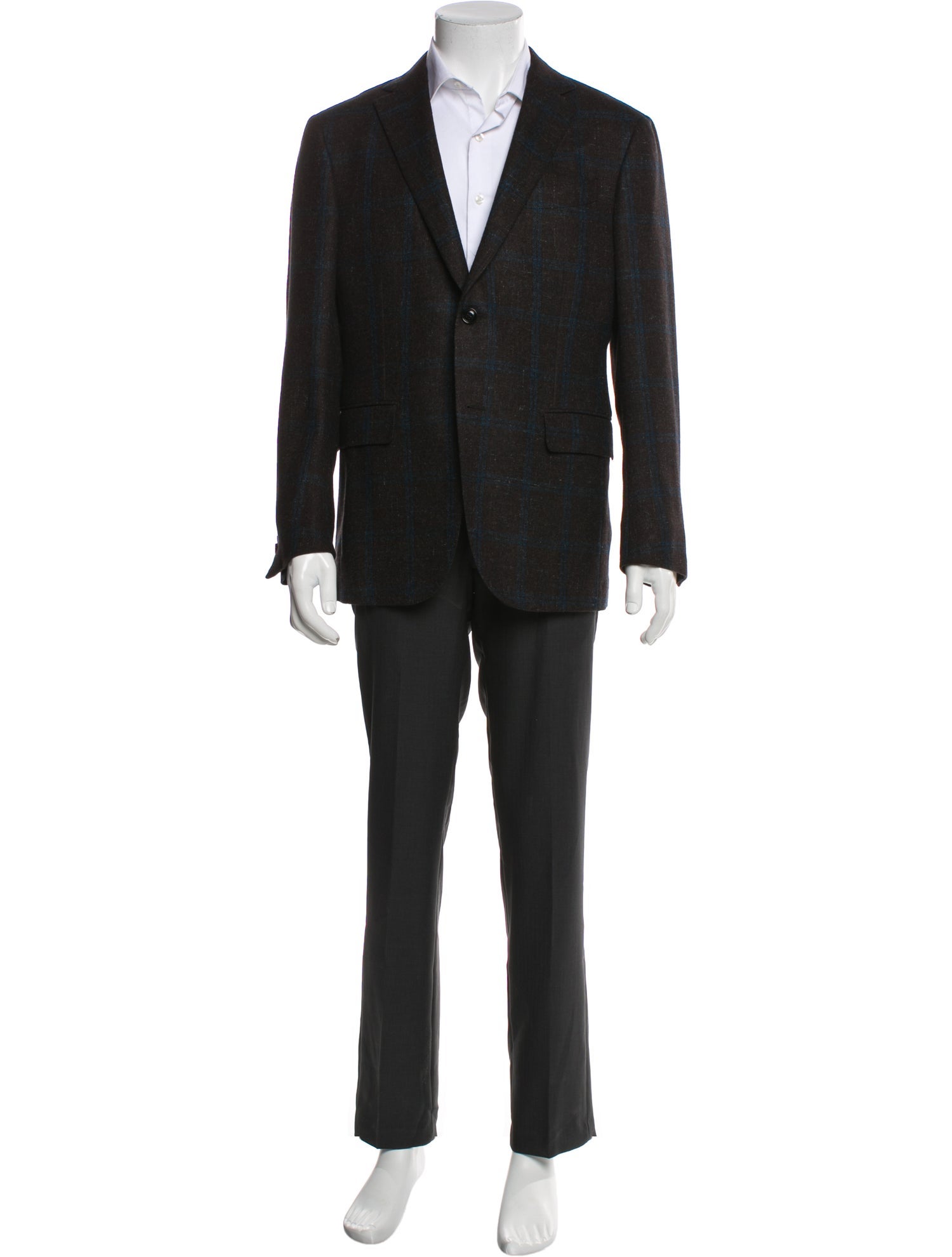 Ermenegildo Zegna Cashmere Plaid Print Blazer