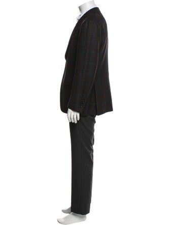 Ermenegildo Zegna Cashmere Plaid Print Blazer