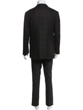 Ermenegildo Zegna Cashmere Plaid Print Blazer