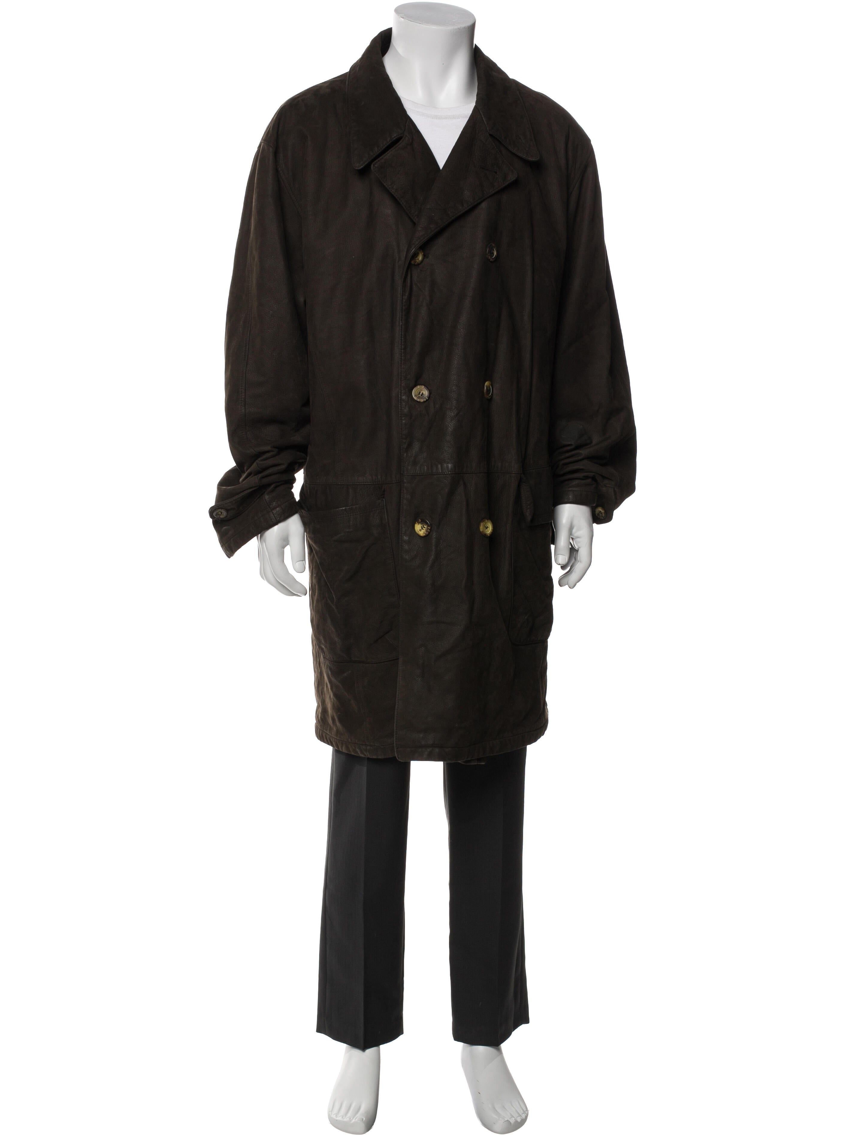 Ermenegildo Zegna Leather Overcoat