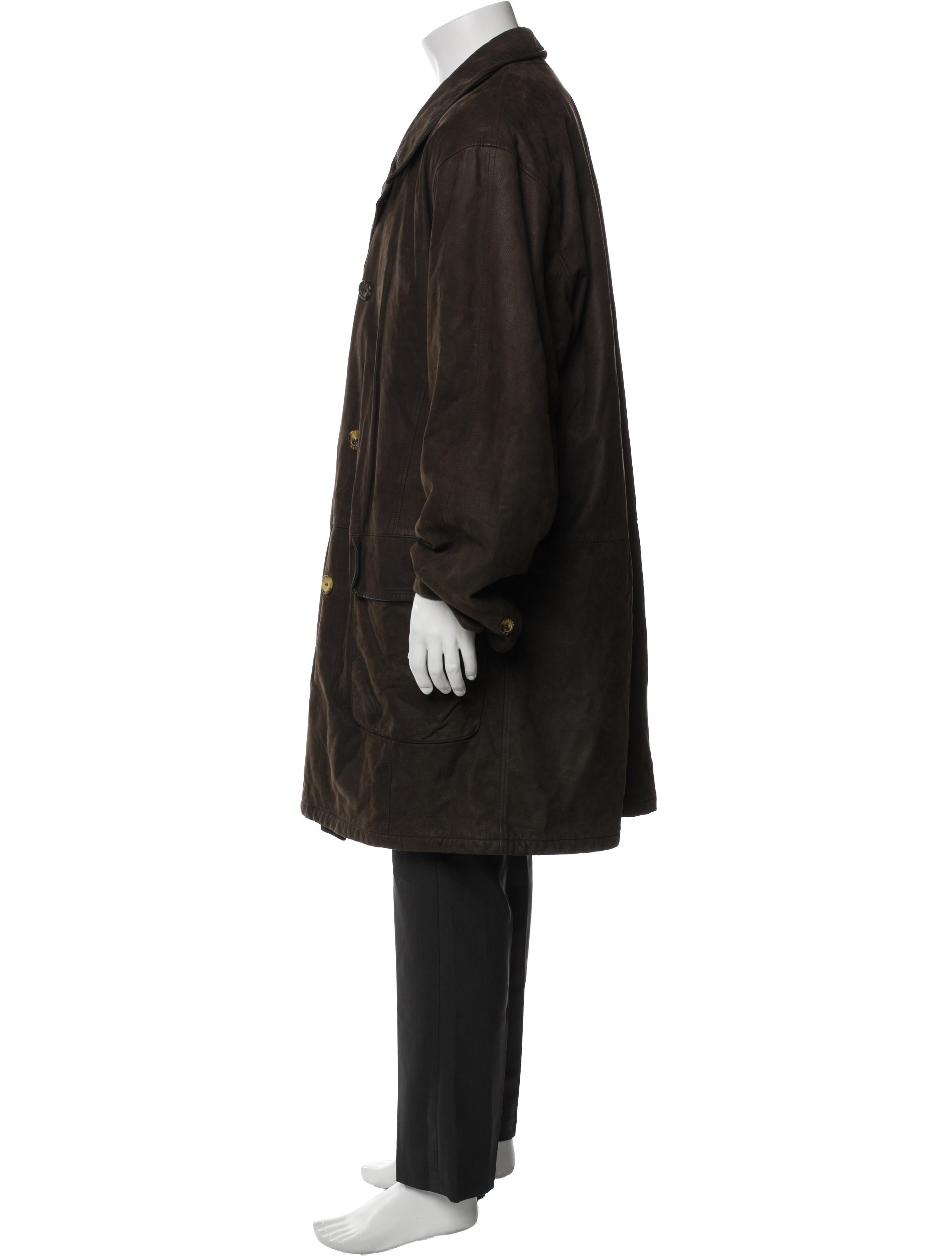 Ermenegildo Zegna Leather Overcoat