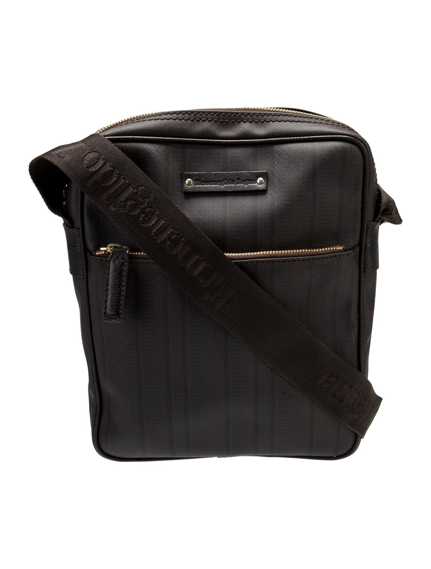 Ermenegildo Zegna Leather Messenger Bag