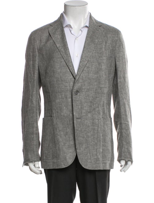 Ermenegildo Zegna Linen Leather Trim Embellishment Blazer
