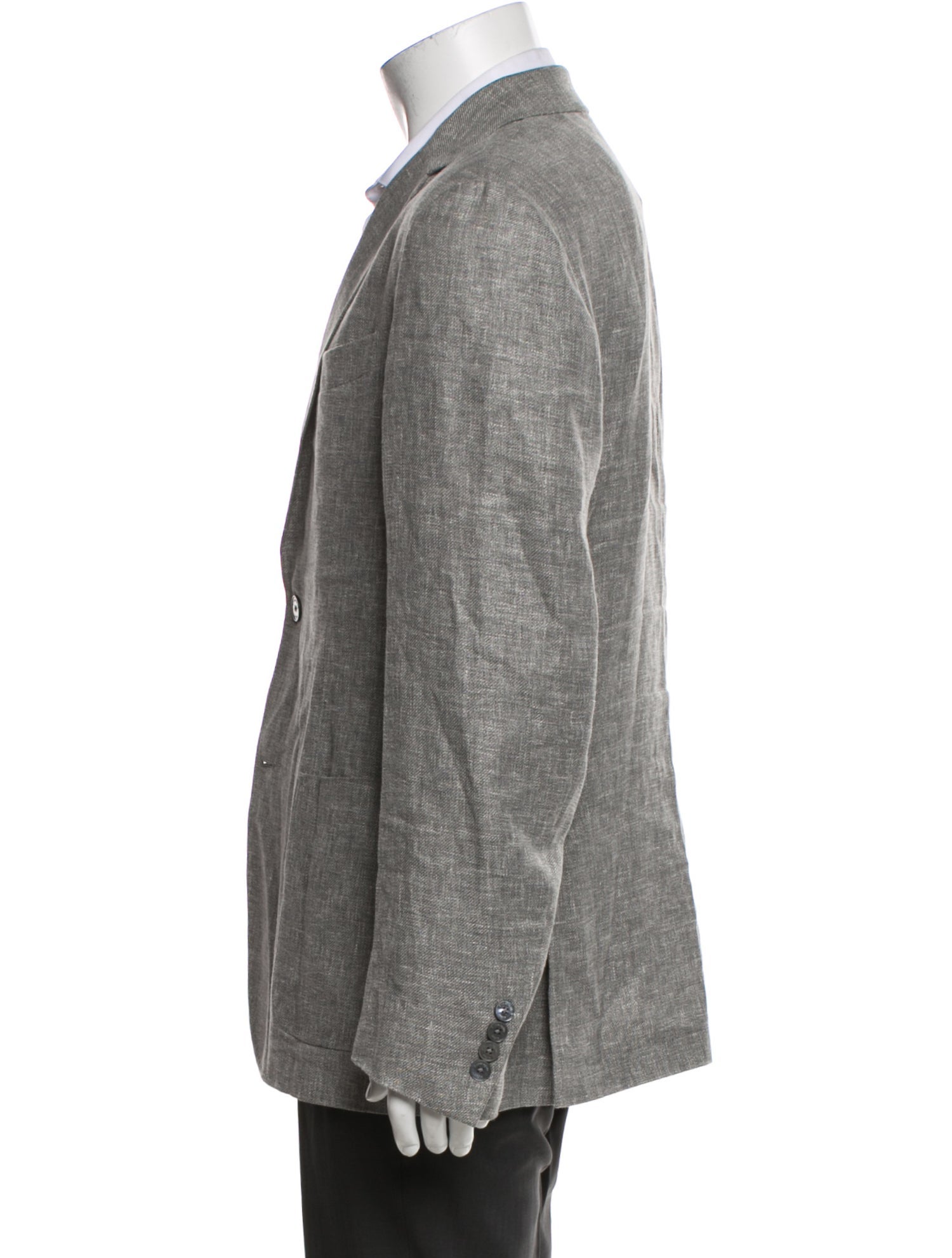 Ermenegildo Zegna Linen Leather Trim Embellishment Blazer