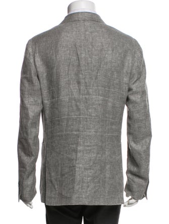 Ermenegildo Zegna Linen Leather Trim Embellishment Blazer