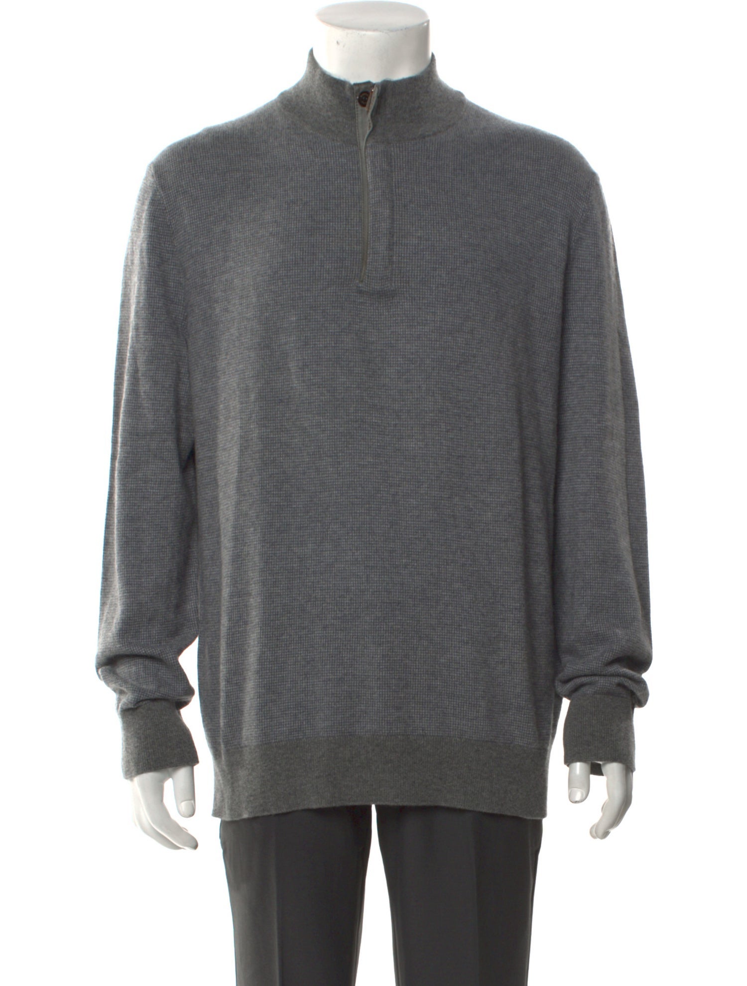 Ermenegildo Zegna Cashmere Mock Neck Polo Sweater