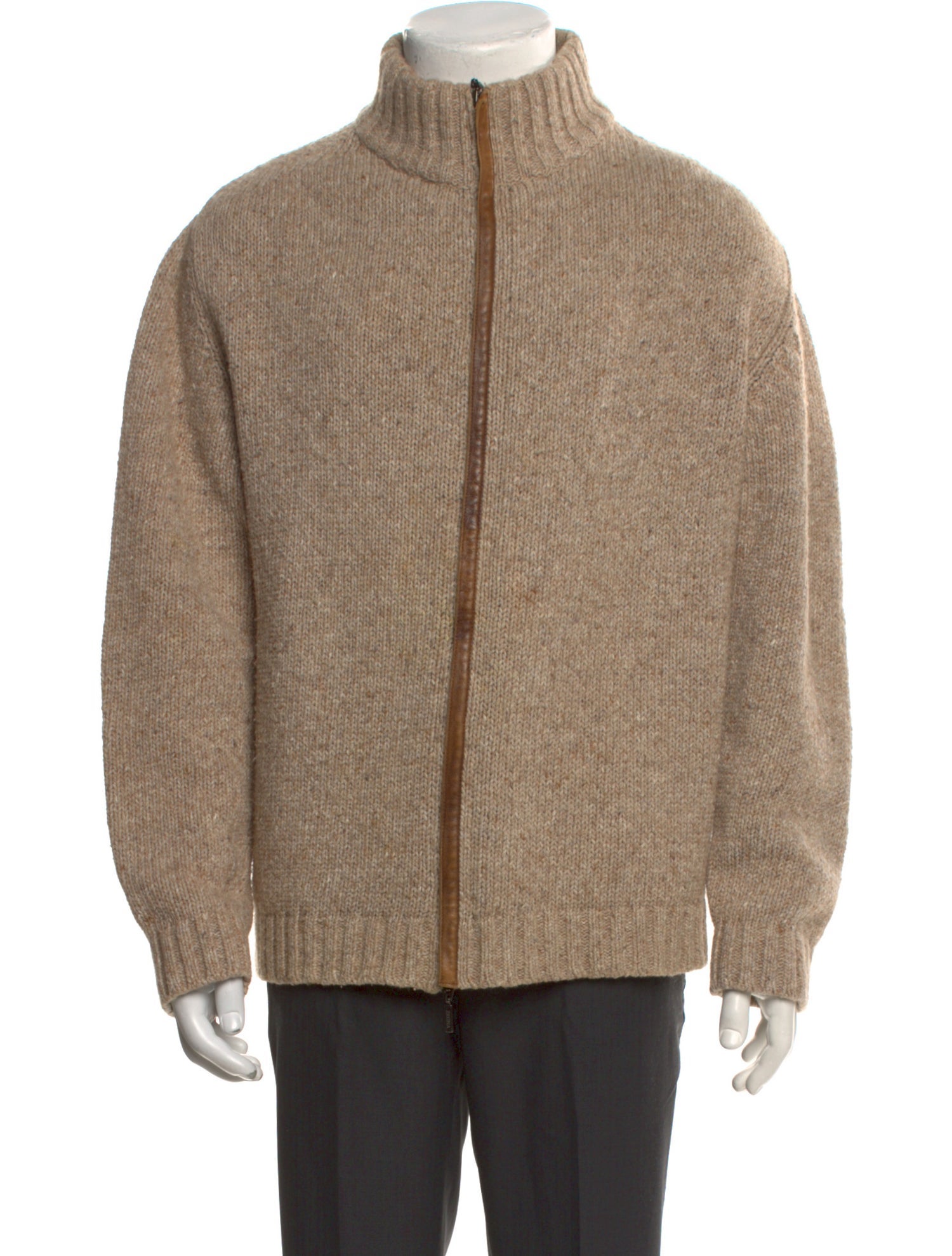 Ermenegildo Zegna Mock Neck Long Sleeve Cardigan