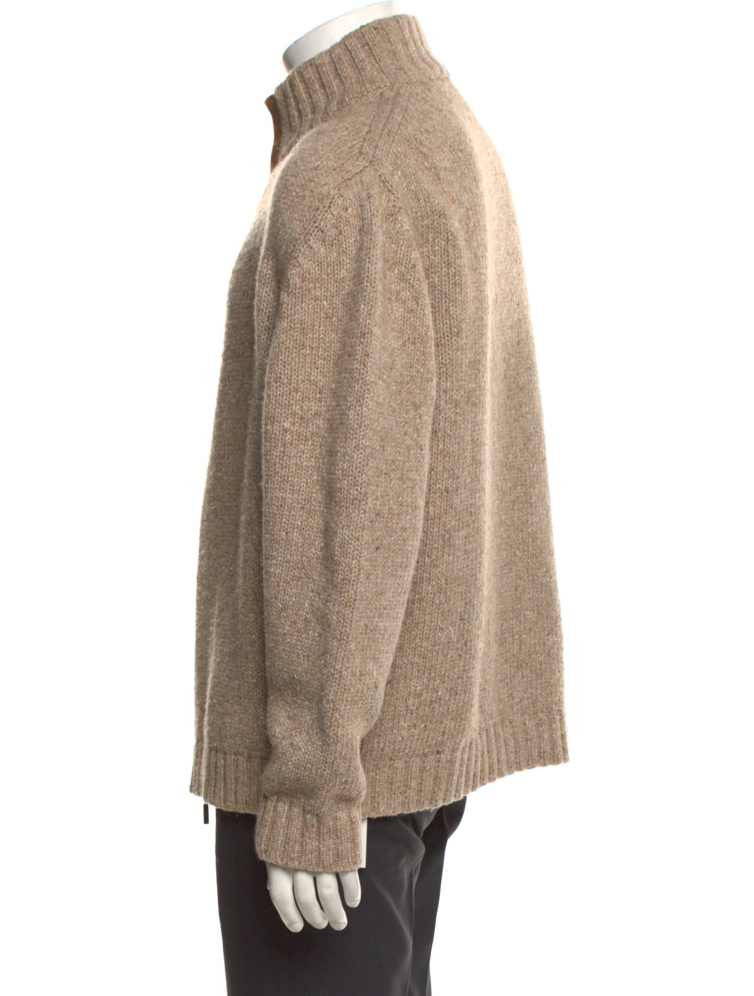 Ermenegildo Zegna Mock Neck Long Sleeve Cardigan