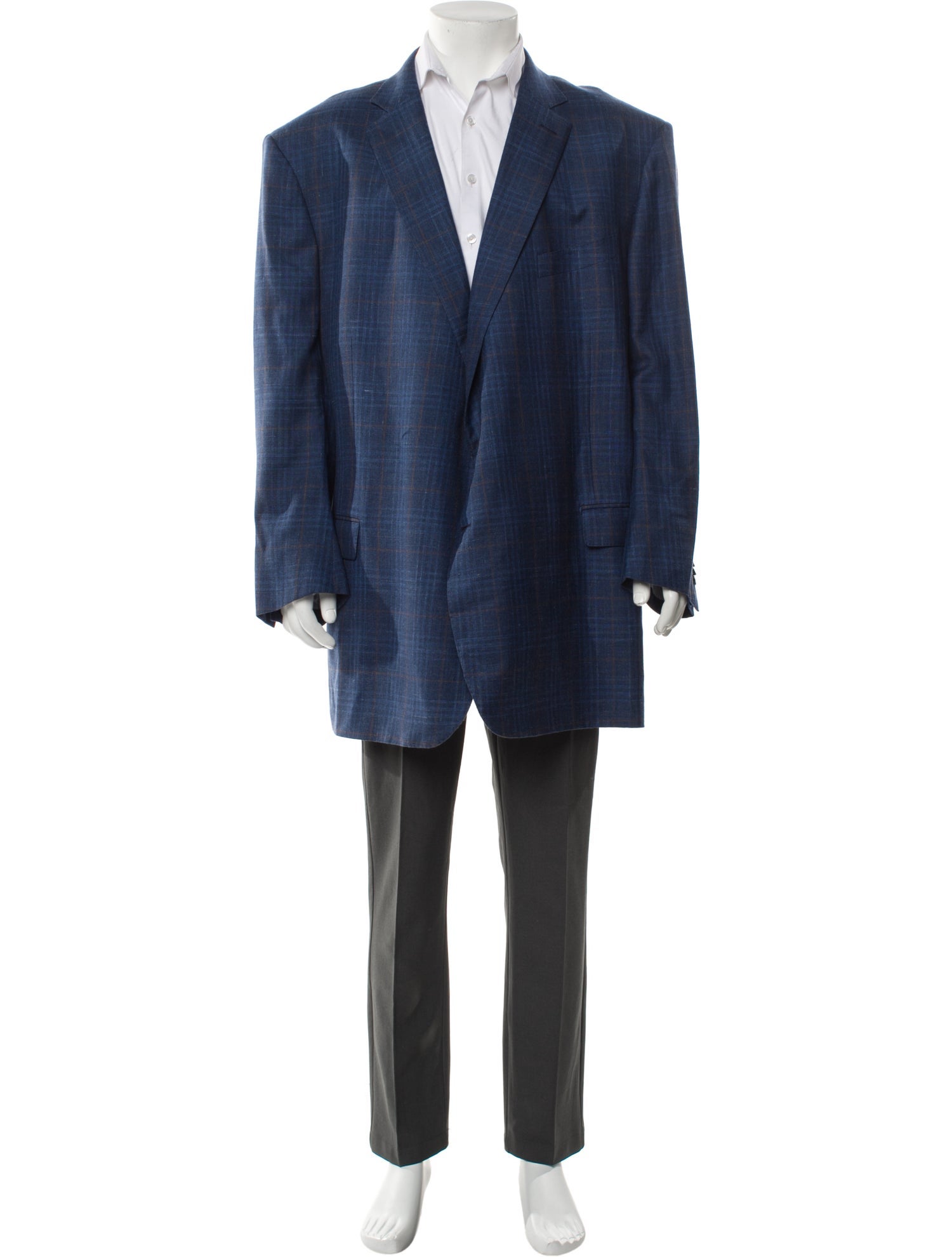 Ermenegildo Zegna Cashmere Plaid Print Blazer