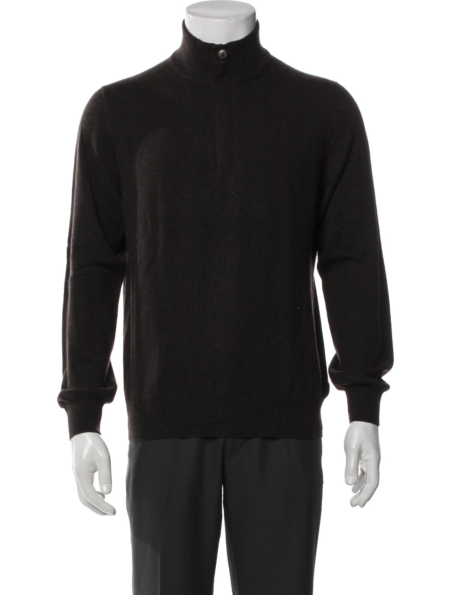 Ermenegildo Zegna Cashmere Mock Neck Polo Sweater
