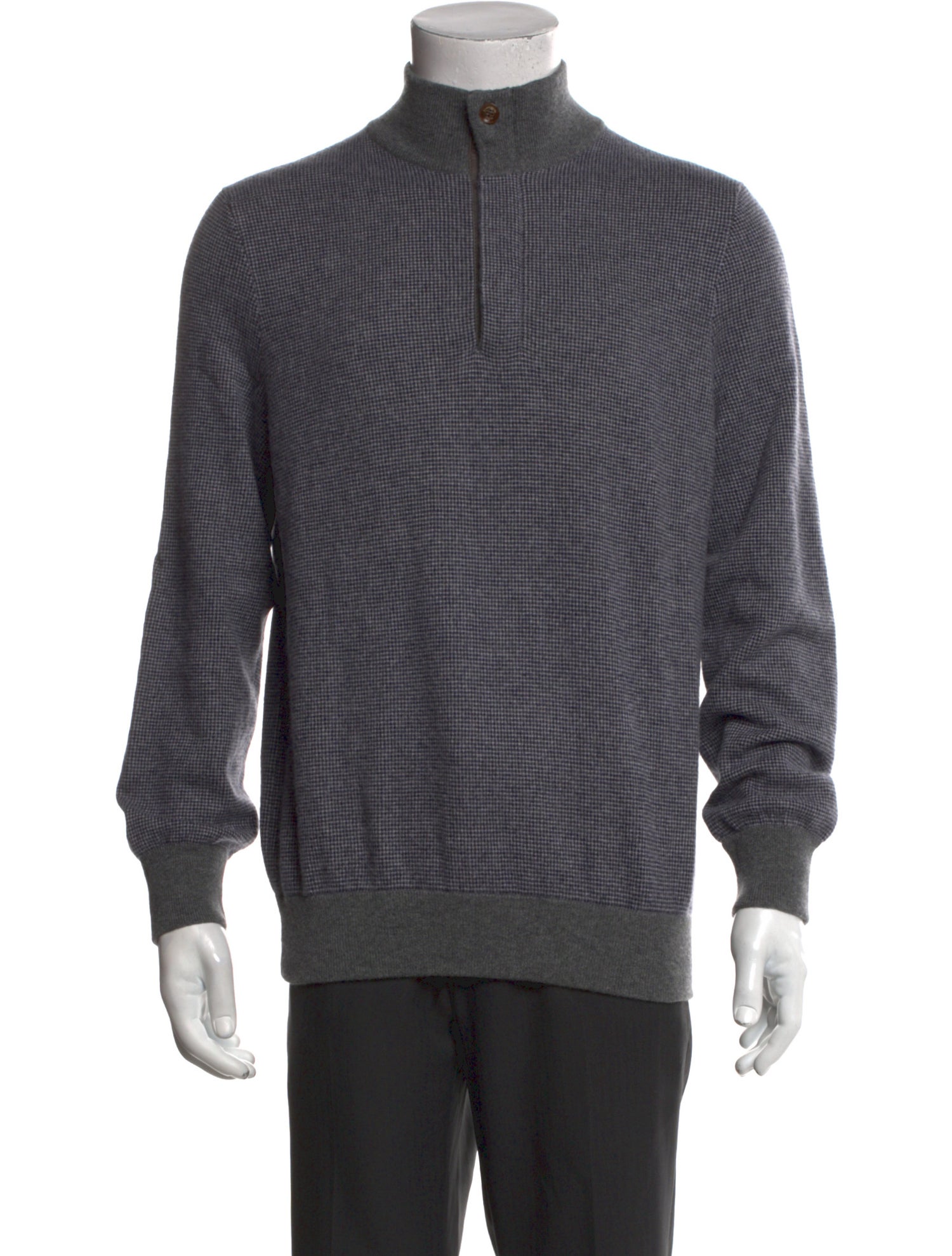 Ermenegildo Zegna Cashmere Mock Neck Polo Sweater