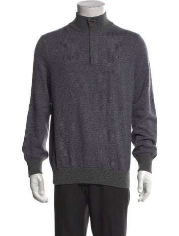 Ermenegildo Zegna Sweaters Cashmere Mock Neck Polo Sweater Us38, It48 | M