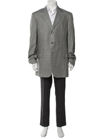 Ermenegildo Zegna Silk Plaid Print Blazer